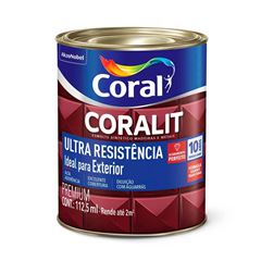 Tinta Esmalte Sintético Brilhante Coralit Ultra Resistência 112,5ML Branco CORAL/ REF. 5202676