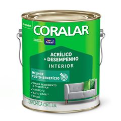 Tinta Acrílica Fosca 3,6L Coralar mais Desempenho Palha CORAL / REF. 5202338