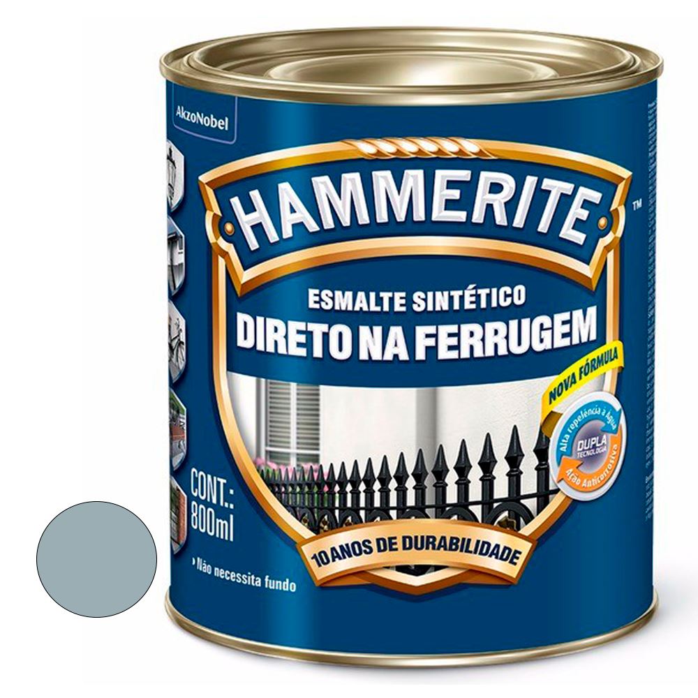 Tinta Esmalte Sintético Brilhante Hammerite Premium Cinza 800ml - Ref. 5202875 - CORAL