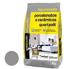 Rejunte para Porcelanato e Cerâmica 5Kg Cinza Ártico QUARTZOLIT / REF. 0110.00018.0030FD