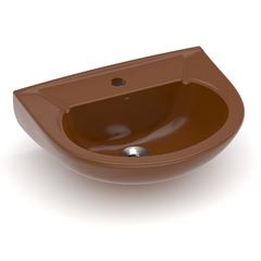 Lavatório para Coluna Saveiro 47x38,5cm com Furo Central Ocre Brilho CELITE / REF. 1020070500300