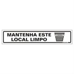 Placa PVC 05x25cm Local Limpo - Ref. 200BP - SINALIZE