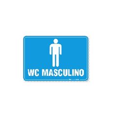 Placa PVC 05x25cm WC Masculino - Ref. 200AI - SINALIZE