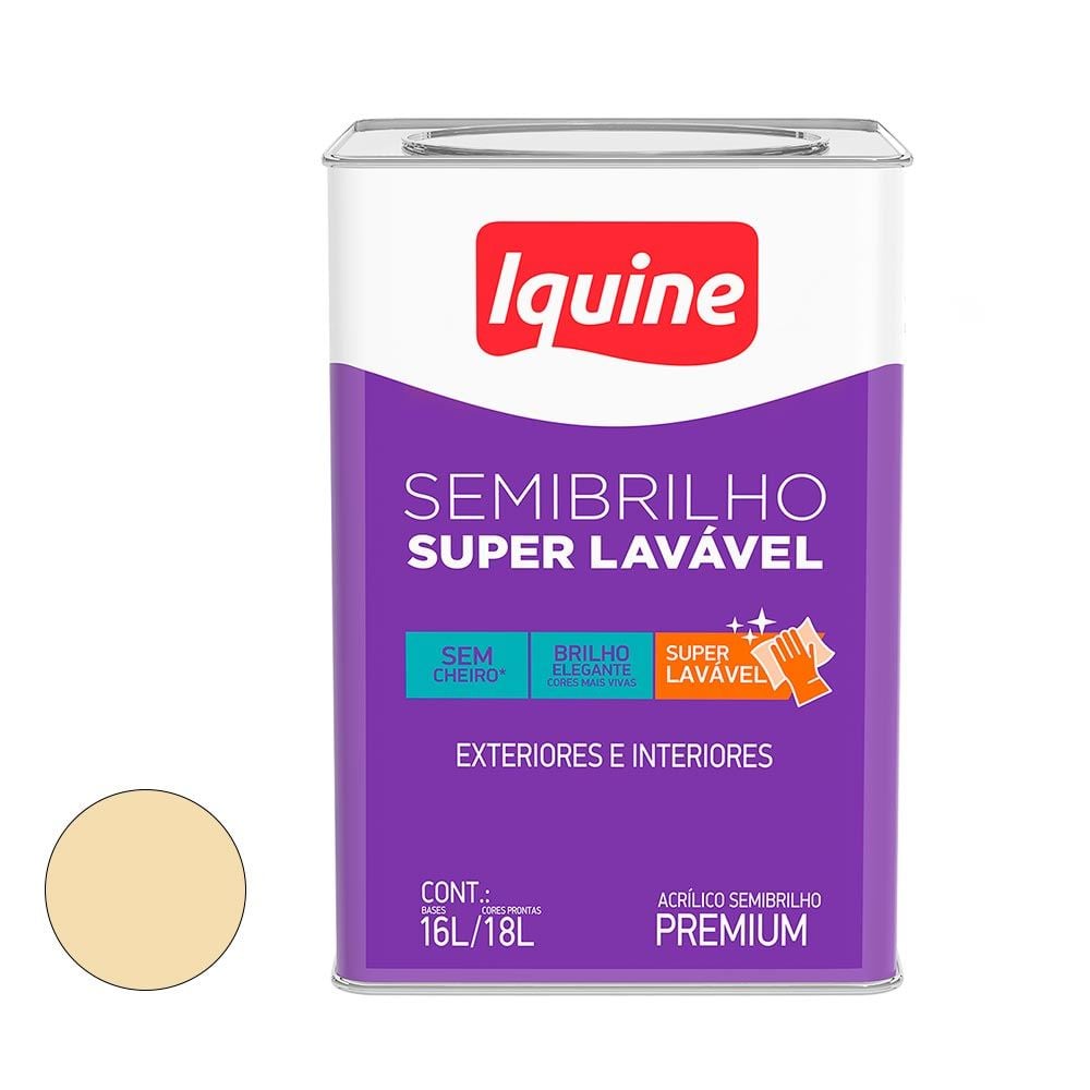 Tinta Acrílica Semi Brilho Super Lavável 18 Litros Marfim IQUINE / REF ...