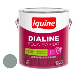 Tinta Esmalte Sintético Brilhante Dialine Secagem Rápida 3,6 Litros Cinza Médio  Iquine / Ref. 62200701