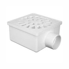 Ralo Sifonado PVC 100x52x40 Quadrado Grelha N43 Branco - Ref. 0931 - KRONA