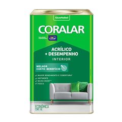 Tinta Acrílica Fosca Coralar mais Desempenho 18L Verde Limão CORAL / REF. 5202317