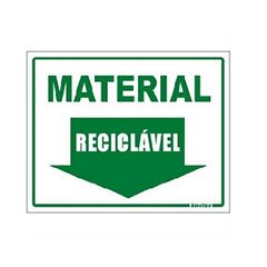 Placa PVC 15x20cm Lixo Reciclável- Ref. 220BL - SINALIZE