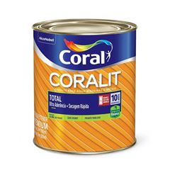 Tinta Esmalte Brilhante Coralit Total Base Água 900ml Amarelo CORAL / REF. 5202900