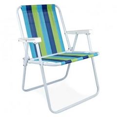 Cadeira  em Aço para Praia Alta Branca - Ref. 002002 - Mor 