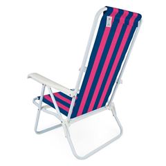 Cadeira de Praia Reclinável em Aço 4 Posições Cores Sortidas MOR / REF. 002004