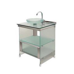 Gabinete 80x48x90 Banheiro Space Com Cuba Aluminio - Ref. 000000009920 - CRISMETAL