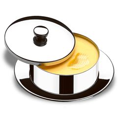 Manteigueira em Aço Inox Redonda com Pires Átina - Ref.1406/100 - BRINOX