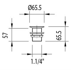 Válvula para Tanque em Metal 1.1/4 Sem Ladrão Cromado com Tampa Plástica Branca ROCA / REF. B5829C5CR3