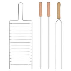 Churrasqueira em Aço com Espeto e Grelha Montana Preto - Ref.003005 - MOR