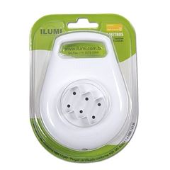 Extensão 5m Bipolar 3 Tomadas Enrolável Cabo Paralelo Branco - Ref.16973 - ILUMI