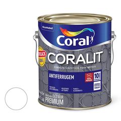 Tinta Esmalte Sintético Brilhante Coralit Antiferrugem 3,6L Branco CORAL/ REF. 5203029