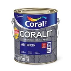 Tinta Esmalte Sintético Brilhante Coralit Antiferrugem 3,6L Cinza CORAL/ REF. 5203035