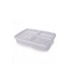 Pote Plástico com 3 Divisórias 1l Clic Retangular com Tampa - Ref.002350 - PLASUTIL