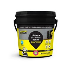 Tinta Impermeável Semibrilhante Pintura Asfáltica Acqua 18L Preto QUARTZOLIT / REF. 33583.02.34.056 