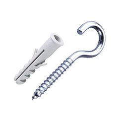 Gancho em Aço 3,0x50 com Bucha 05 Cartela com 4 peças Zincado Viva - Ref. 7221 - BEMFIXA