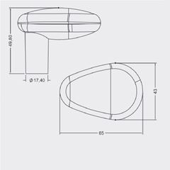 Fechadura Externa Golf Cromada SILVANA / REF. 92072