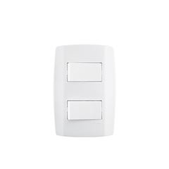 Interruptor 4x2 2 Teclas Simples 10A Slim Branco - Ref.8018 - ILUMI