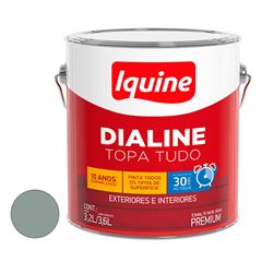 Tinta Esmalte Alto Brilho 3,6L Dialine Base Água Cinza Médio IQUINE / REF. 234200701