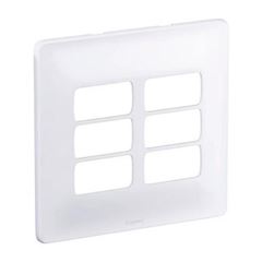 Placa 4x4 3+3 Postos Separados Horizontal Zeffia Branco PIAL / REF. 680177