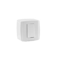 Interruptor Sobrepor 1 Tecla Simples 10A Slim Branco - Ref.8417 - ILUMI 