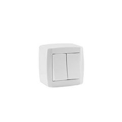 Interruptor Sobrepor 2 Teclas Simples 10A Slim Branco - Ref. 8418 - ILUMI