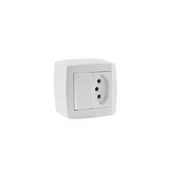 Interruptor Sobrepor 1 Tecla Simples + Tomada 20A Slim Branco - Ref. 84201 - ILUMI
