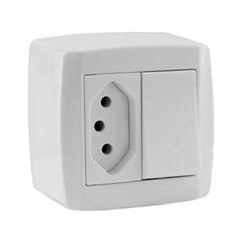 Interruptor Slim 1TS+Tom 2p+T 10A Branco - Ref. I84200 - LUMI