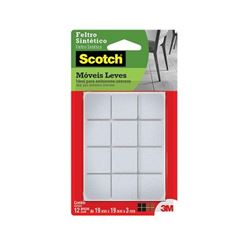 Feltro Adesivo Quadrado para Móveis com 12 Unidades Tamanho P Scotch Branco - Ref.HB004262604 - 3M