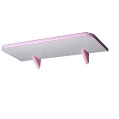 Prateleira de Madeira 25x60cm Soft com Suporte Branco e Rosa - Ref.367060025 - PRATEFIX