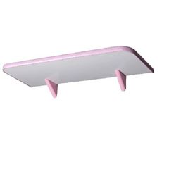 Prateleira de Madeira 25x90cm Soft com Suporte Branco e Rosa - Ref.367090025 - PRATEFIX