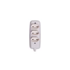 Tomada Barra Tripla 10A Branca - Ref.2633 - ILUMI