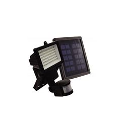 Refletor em Alumínio e ABS 60 LED Solar com Sensor de Movimentos Preto - Ref.9206 - ECOFORCE