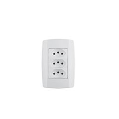 Tomada 4x2 3 Tomadas 2P+T 20A Slim Branca - Ref.80124 - ILUMI 