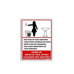 Placa De Poliestireno 15x20cm Procedimento Feminino - Ref. 220AG - SINALIZE