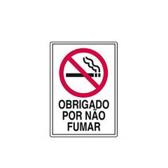  Placa PVC 20x30cm Obrigado Por Não Fumar - Ref. 250AK - SINALIZE