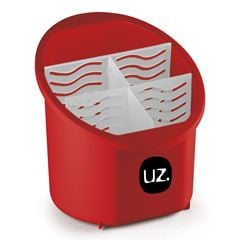 Porta Talher de Plástico Separador e Organizador Vermelho - Ref.UZ314-VM - UZ