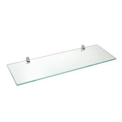 Prateleira em Vidro 10x60cm Suporte  Cromado Incolor - Ref.08617.002 - PRAT-K