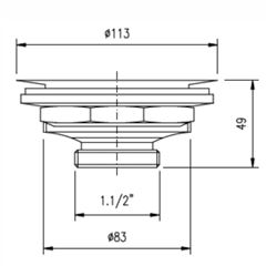Válvula para Pia Americana de Cozinha em Metal com Cesta Cromada 4.1/2, 1.1/2 ROCA / REF. B5831C5CRB