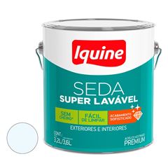 Tinta Acrílica Acetinada 3,6L Seda Super Lavavel Branco Neve IQUINE / REF. 262300201
