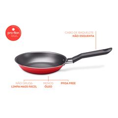 Frigideira em Alumínio 20cm Antiaderente Garlic  Vermelha - Ref.7001/353 - BRINOX