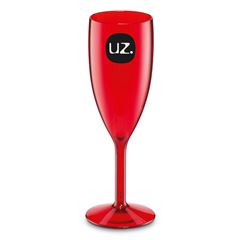 Taça de Plástico 300ml para Champanhe Gold Vermelho - Ref.UZ152-VM - UZ 