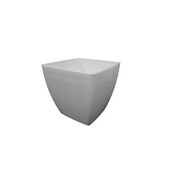 Cachepô Plástico 11,2x11cm Elegance Quadrado Branco - Ref.6101705-02 - NUTRIPLAN