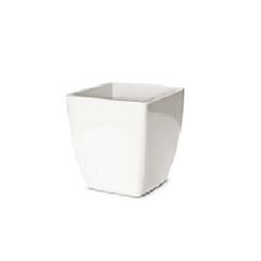 Cachepô Plástico 15x15cm Elegante Quadrado Branco NUTRIPLAN / REF. 6101706-02