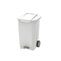 Lixeira em Polipropileno 100 Litros com Pedal e Rodas T-Force Branca - Ref. 92815/010 - TRAMONTINA
